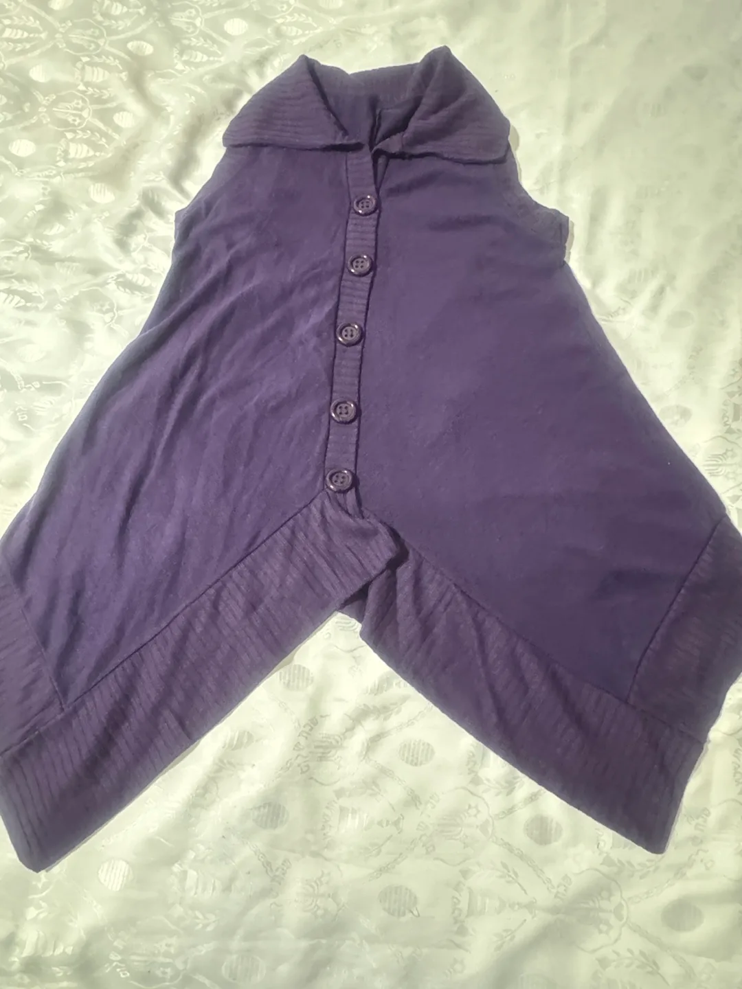 Purple Sleeveless Button-Down Tunic image indicator(2)