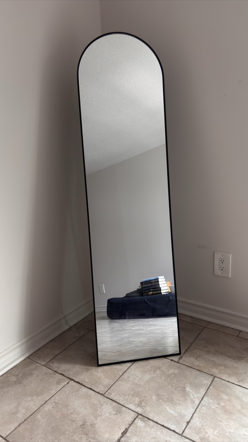 Arched Full Length Mirror, Black Frame