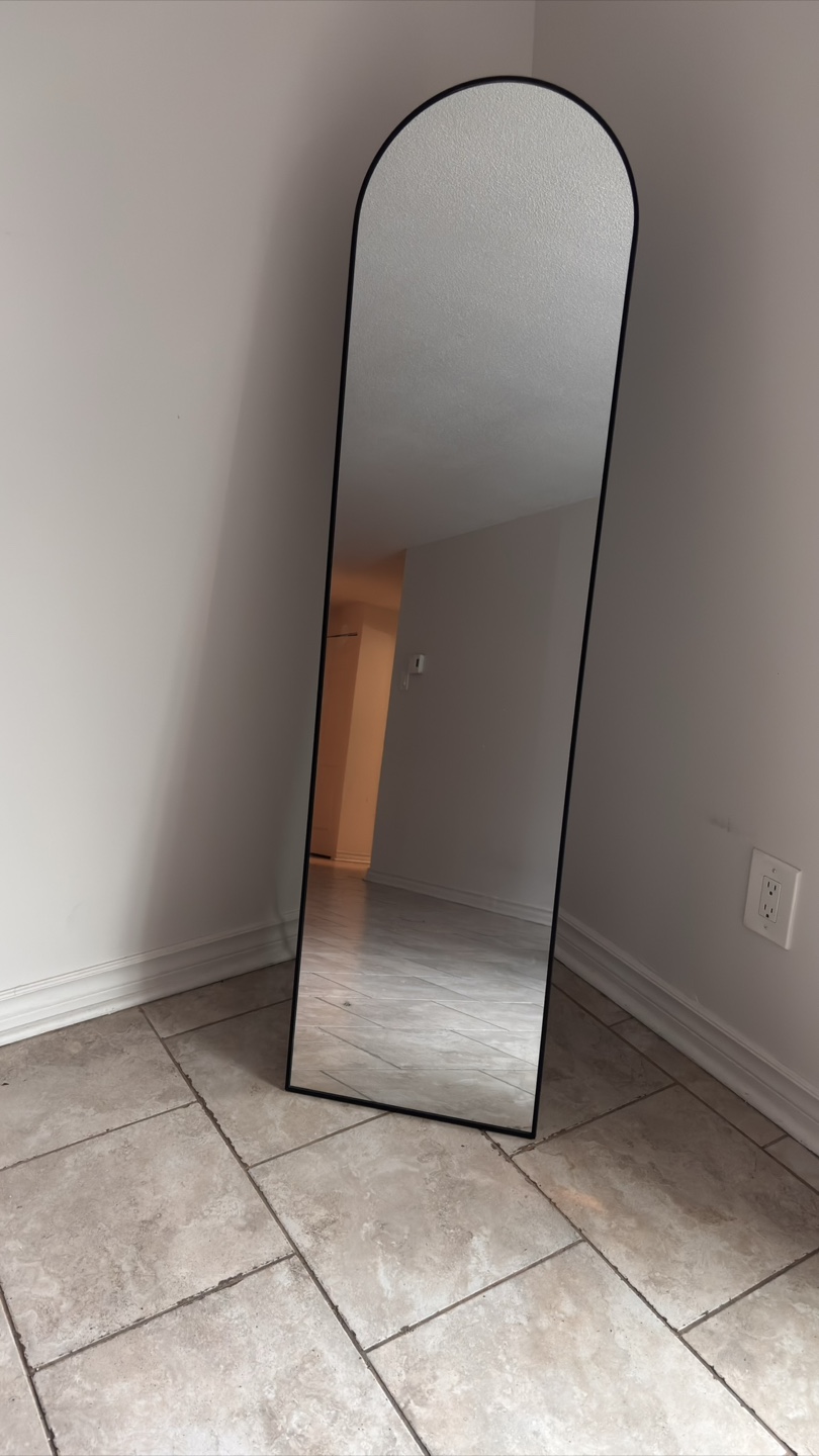 Arched Full Length Mirror, Black Frame - photo 2