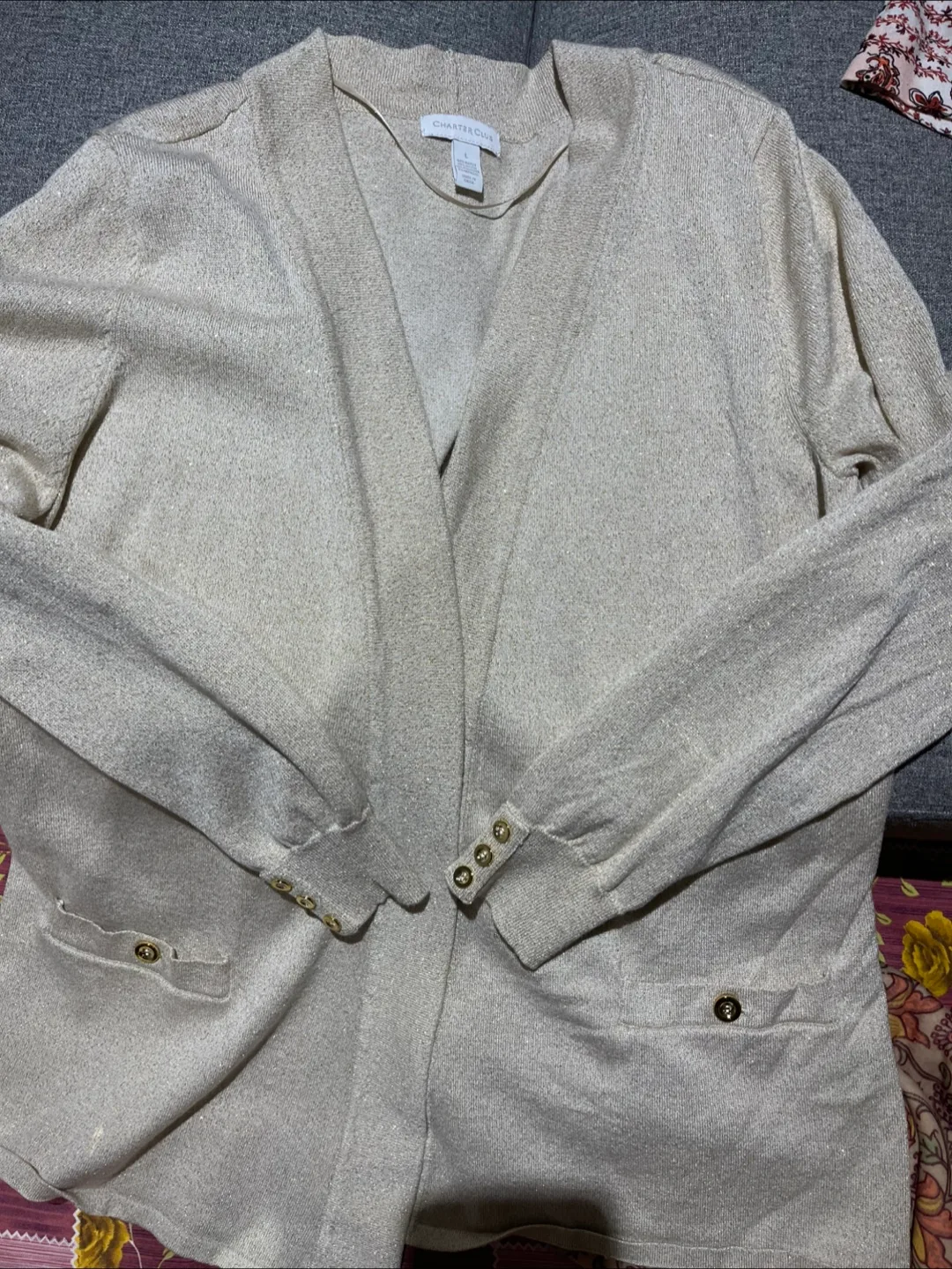 Charter Club Gold shrug- Size L image indicator(2)