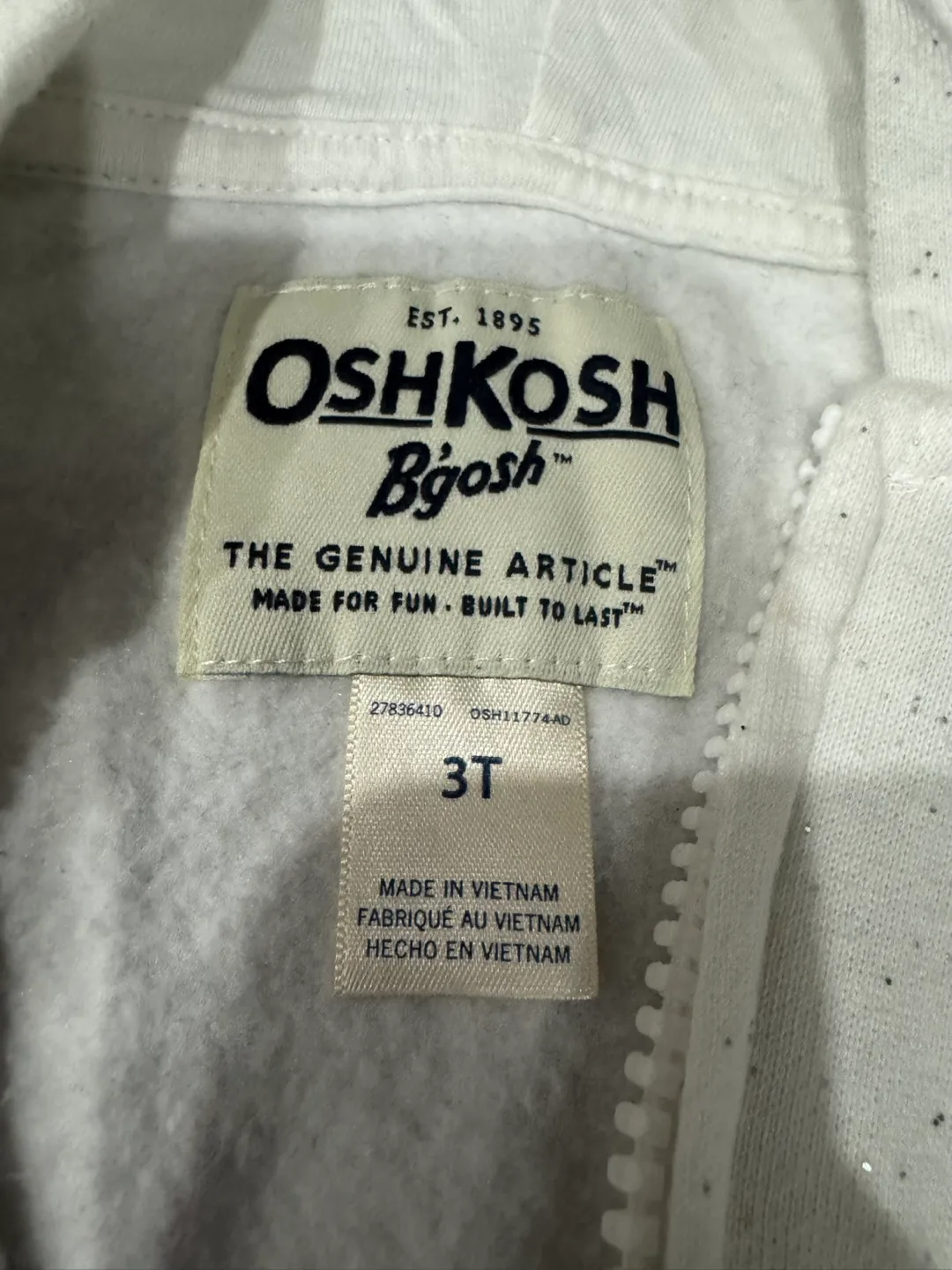 OshKosh B'gosh Unicorn Hoodie - Size 3T image indicator(2)