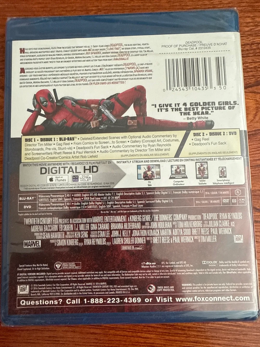 Deadpool (Blu-ray + DVD + Digital HD) image indicator(2)
