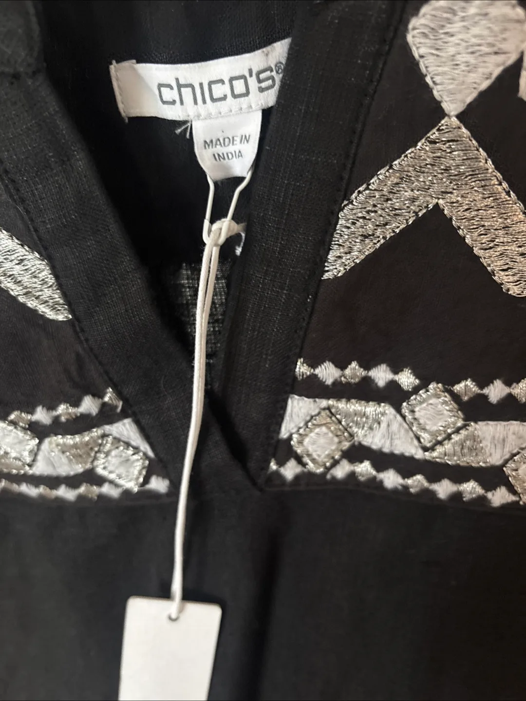 Chico's Black Embroidered Maxi  Dress - Size 1.5. New With Tags image indicator(2)