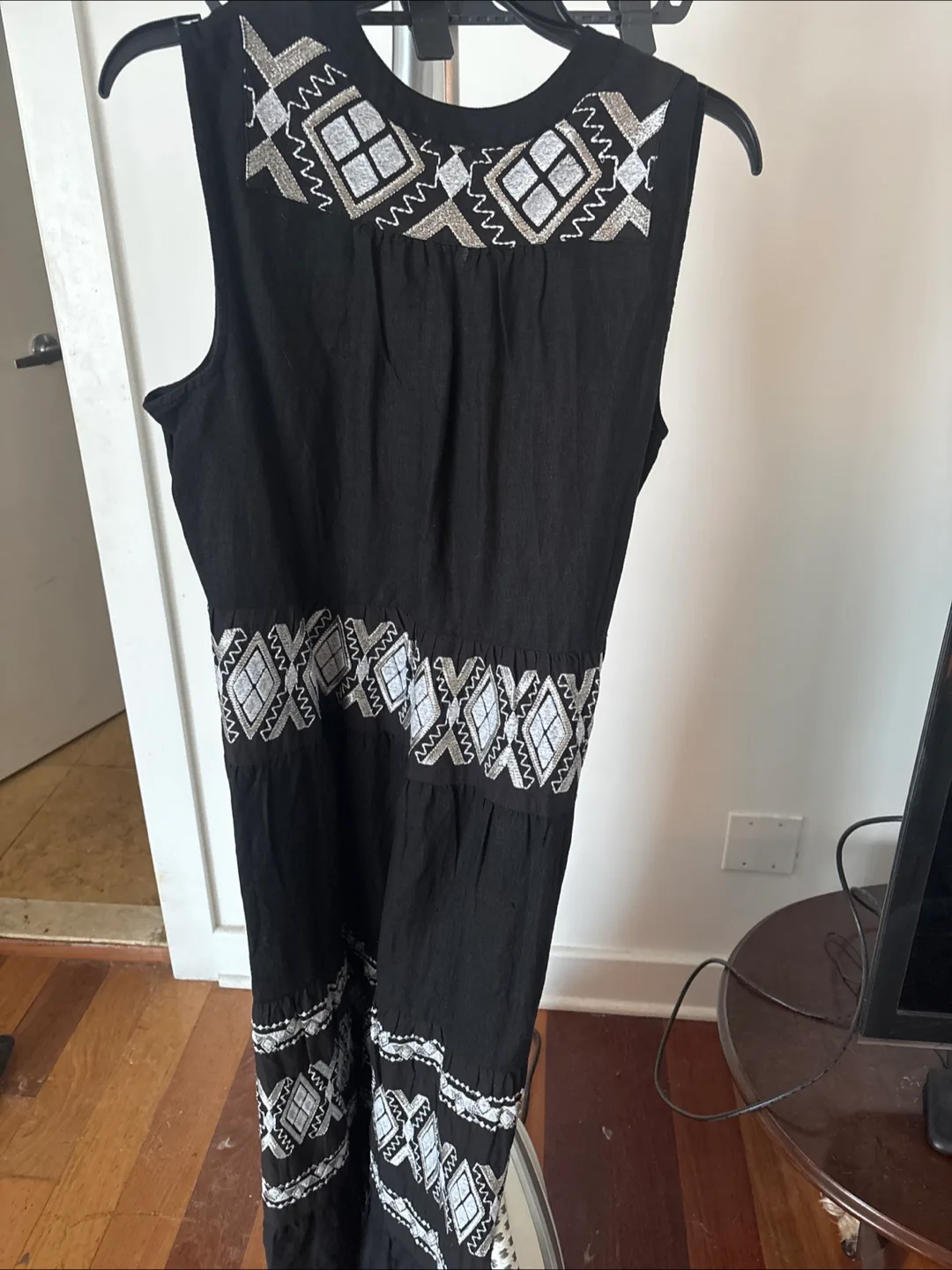 Chico's Black Embroidered Maxi  Dress - Size 1.5. New With Tags image indicator(7)