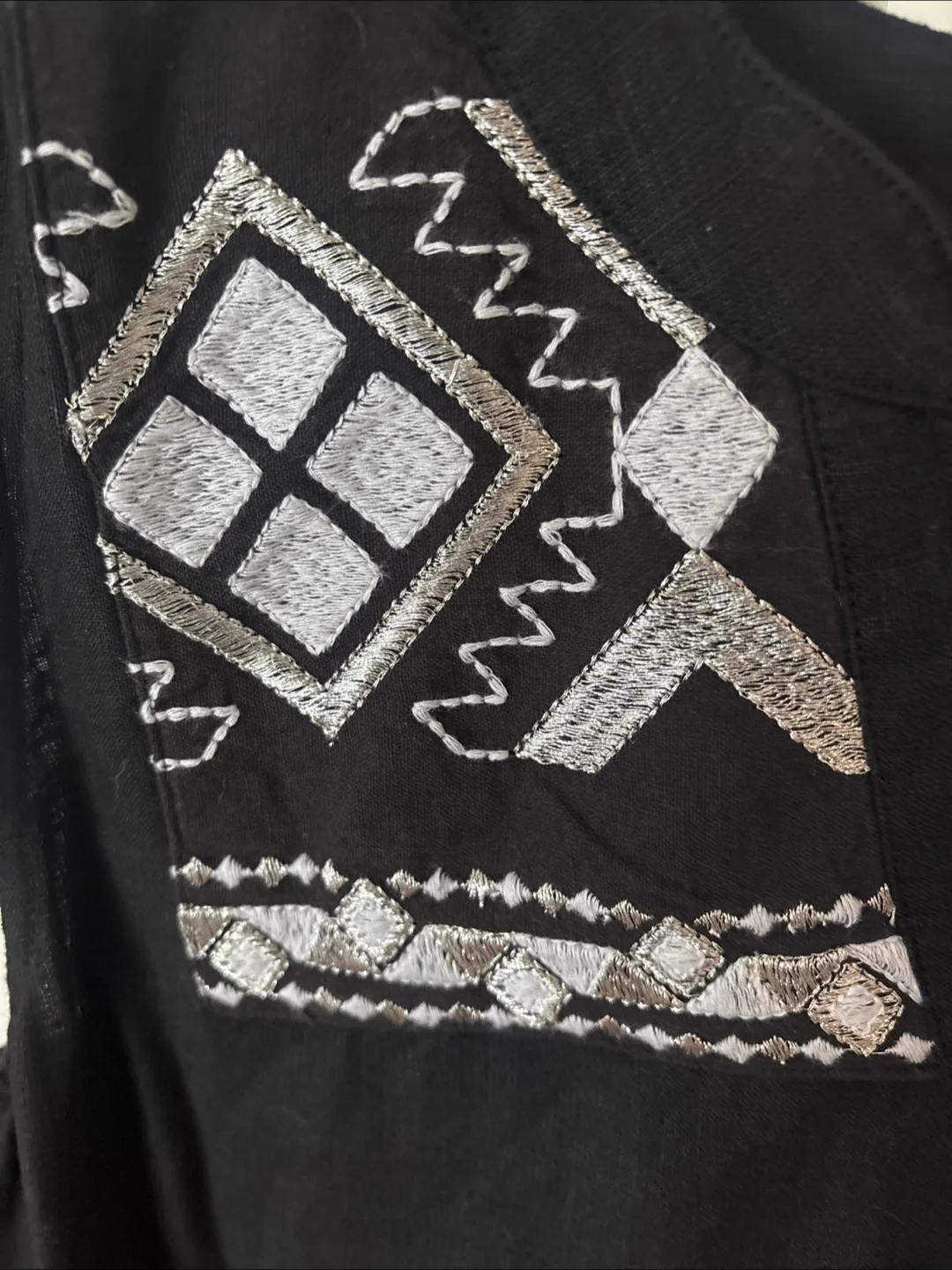 Chico's Black Embroidered Maxi  Dress - Size 1.5. New With Tags image indicator(5)