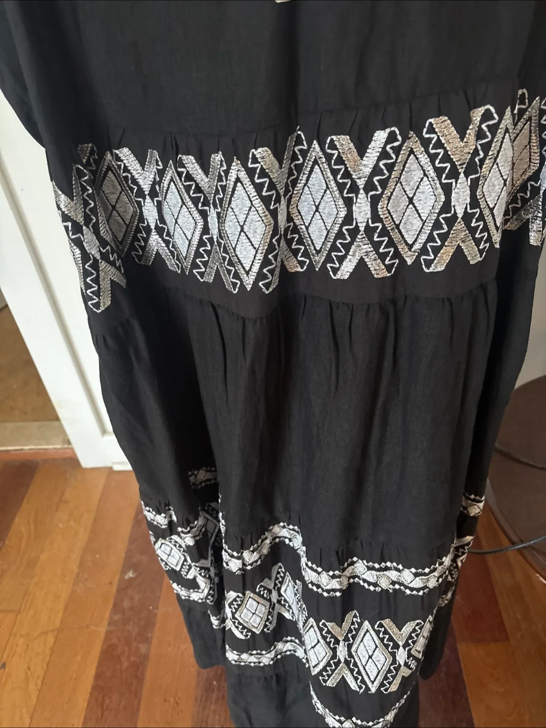 Chico's Black Embroidered Maxi  Dress - Size 1.5. New With Tags image indicator(6)