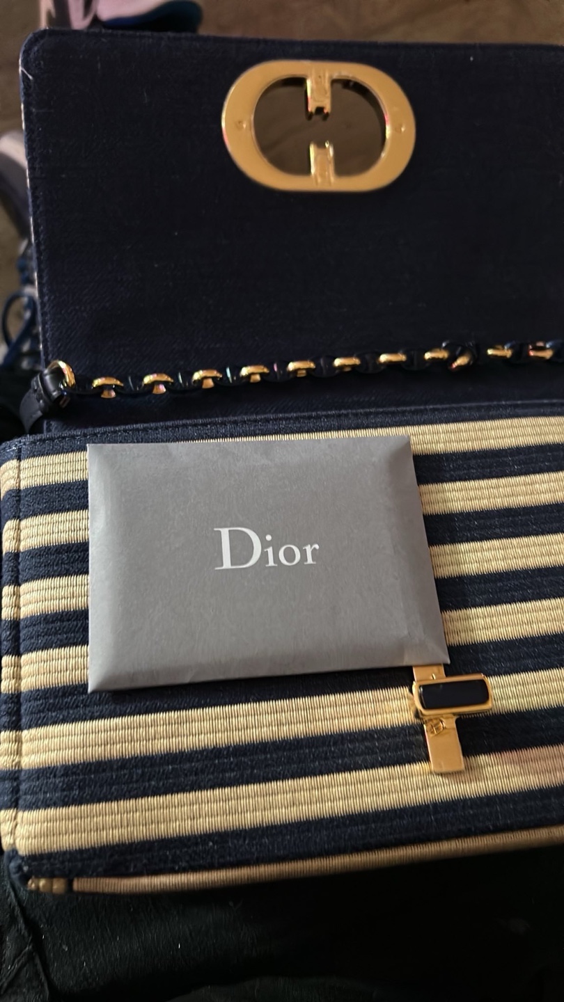 Dior Caro M Raffia Bag - Blue/Multi - photo 2