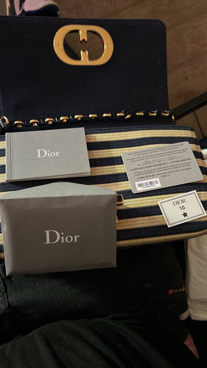 Dior Caro M Raffia Bag - Blue/Multi - photo 3