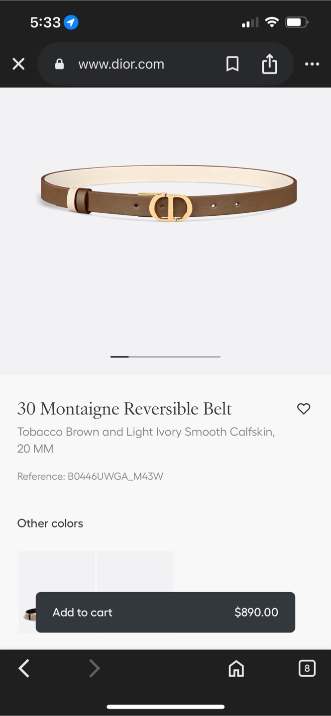 Christian Dior 30 Montaigne Reversible Belt - photo 3