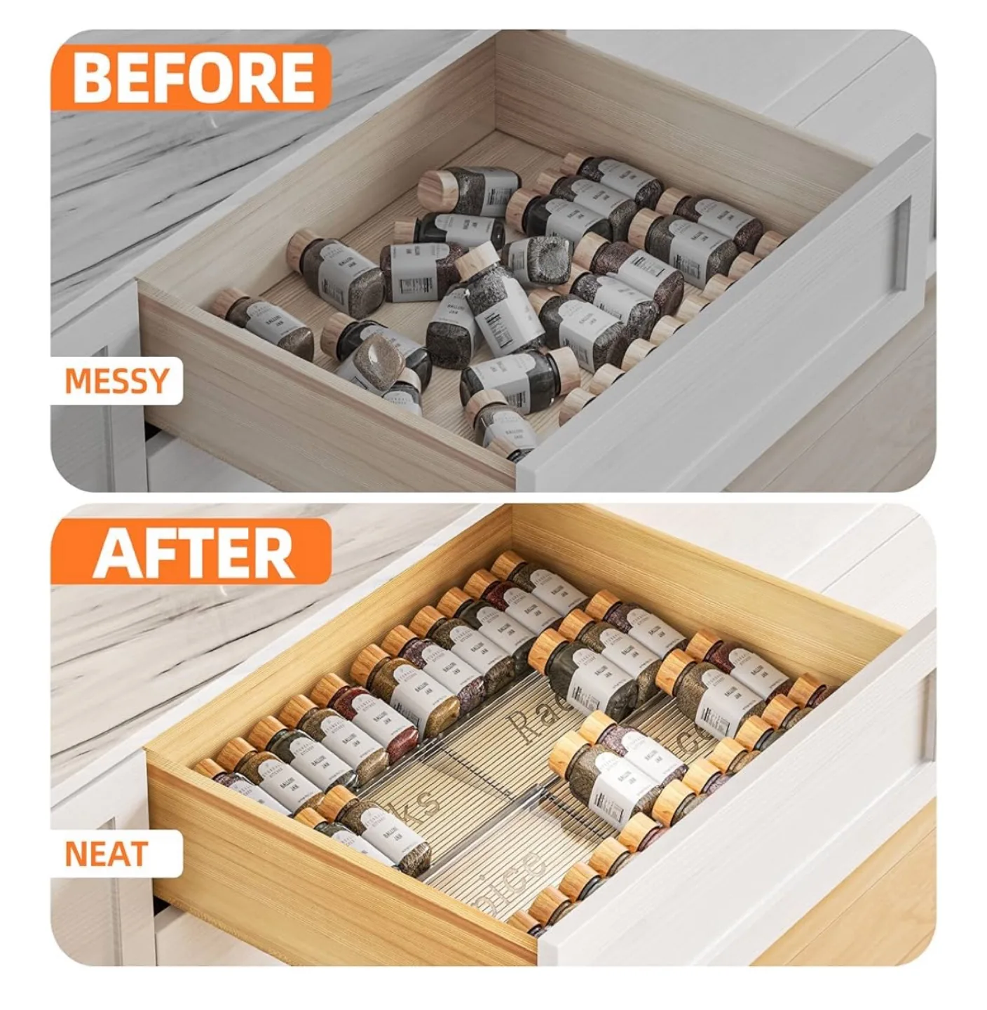 Acrylic Spices Rack Organizer for Drawer image indicator(3)