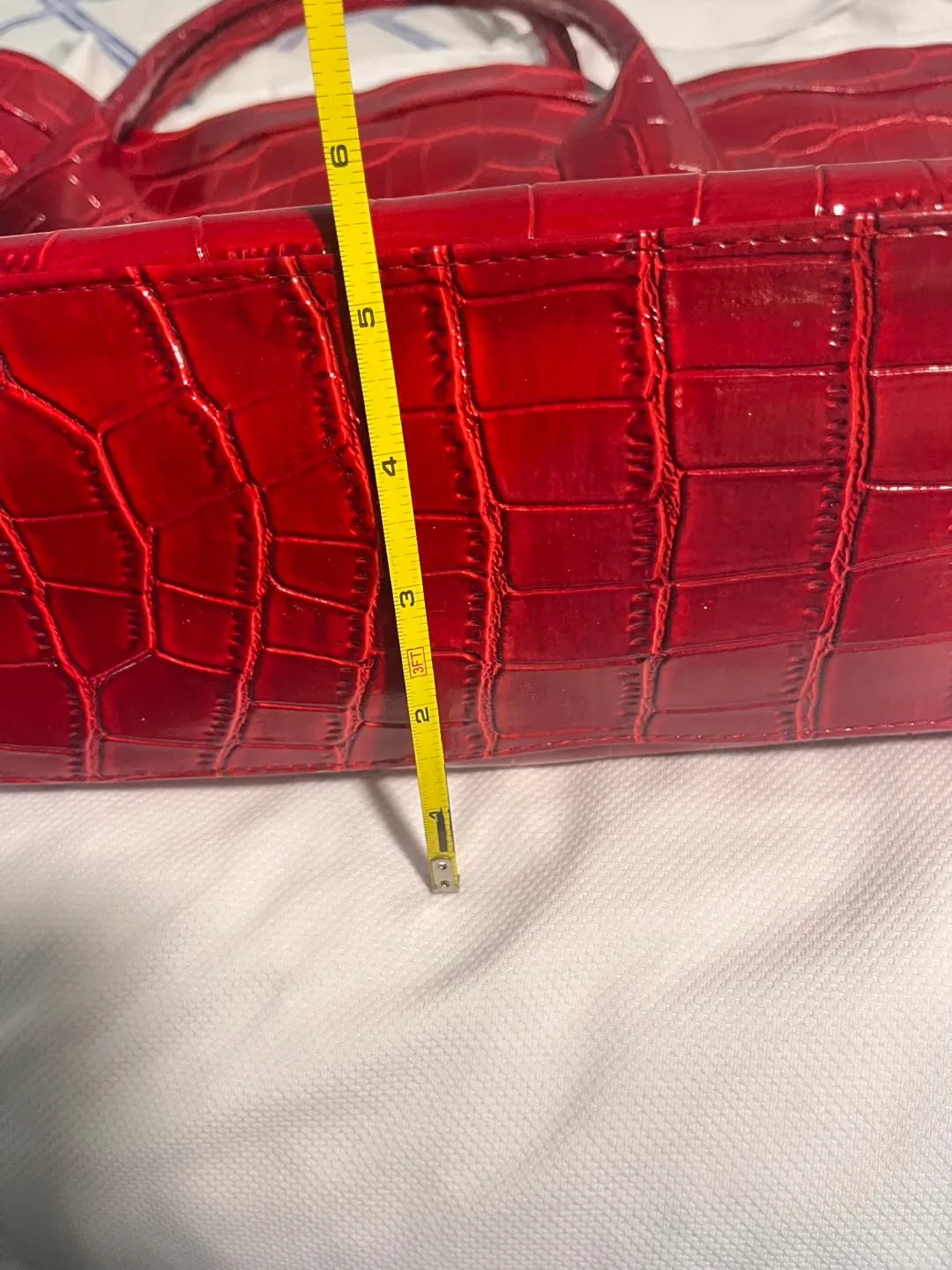 Red Croc Embossed Tote Bag image indicator(5)