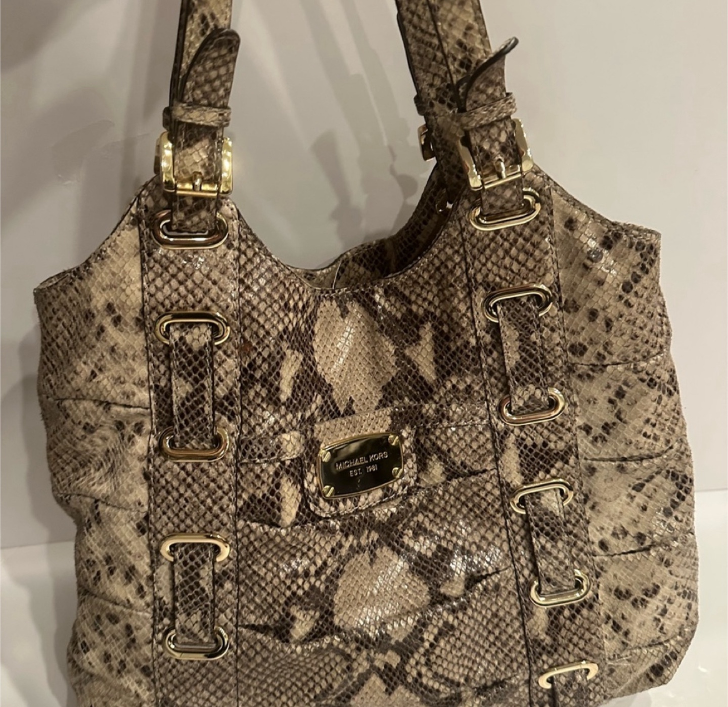 Michael Kors Snakeskin Print Shoulder Bag