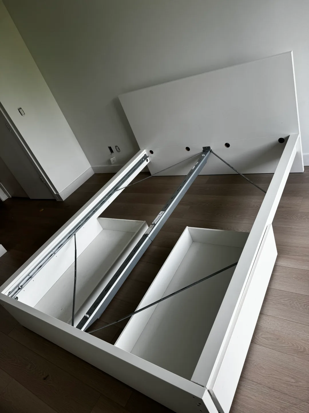 Queen IKEA Malm White Bed Frame with Storage Drawers image indicator(2)