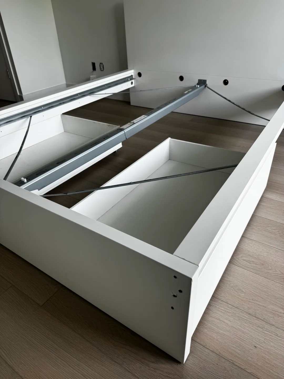 Queen IKEA Malm White Bed Frame with Storage Drawers image indicator(3)