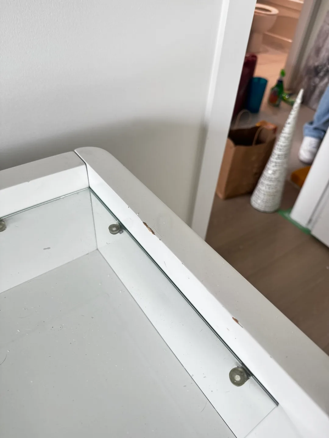 White Dresser with Framed Mirror - Great Condition image indicator(5)