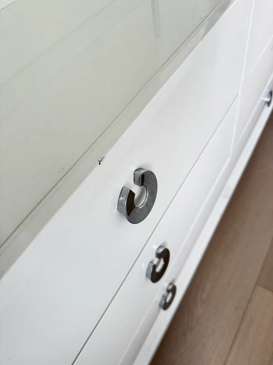 White Dresser with Framed Mirror - Great Condition image indicator(3)