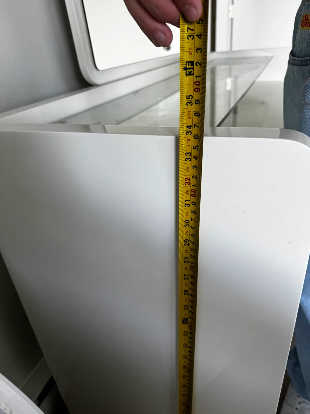 White Dresser with Framed Mirror - Great Condition image indicator(9)