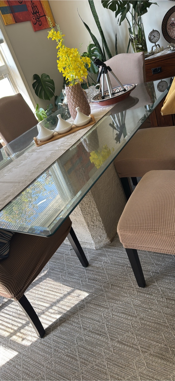 Dinning table with 6 chairs and dresser cabinet - photo 3