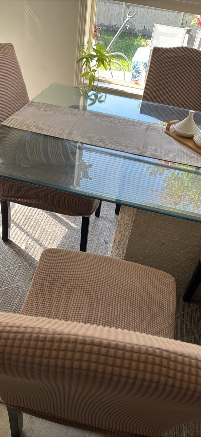 Dinning table with 6 chairs and dresser cabinet - photo 4