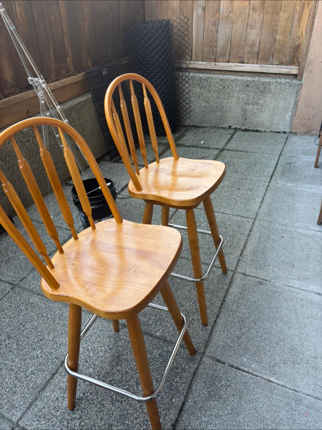 Set of 2 Wooden Swivel Bar Stools thumbnail