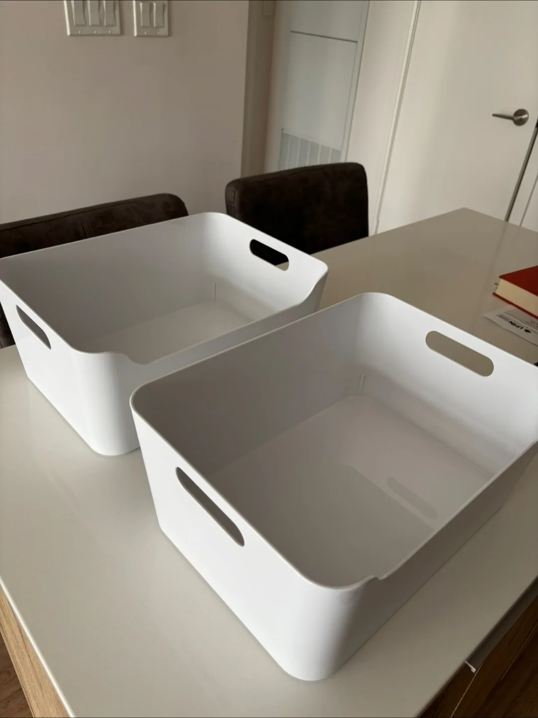 Set if 2 White Storage Bins - IKEA VARIERA thumbnail