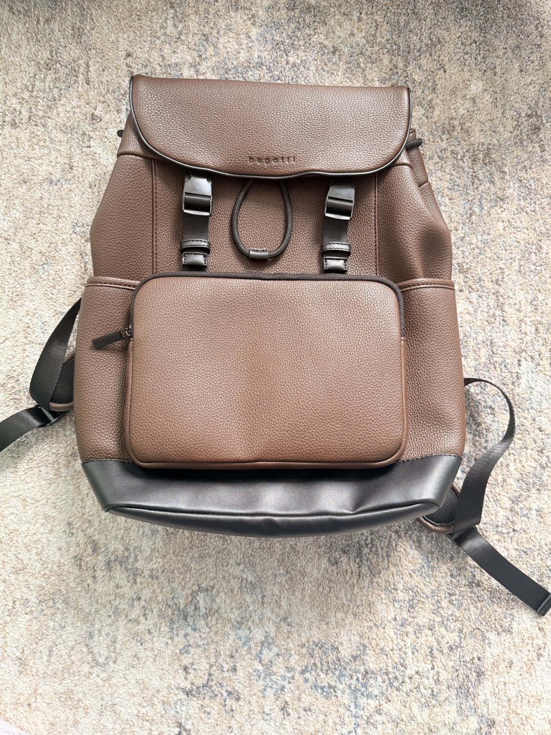 Bugatti Brown Leather Backpack and Tommy women