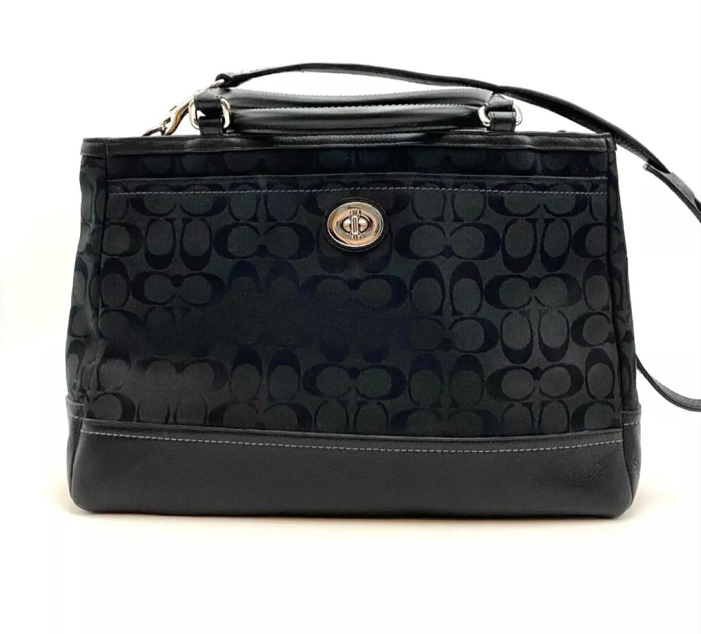 Coach Park Signature Large Carryall - Fabric with Leather Trim thumbnail