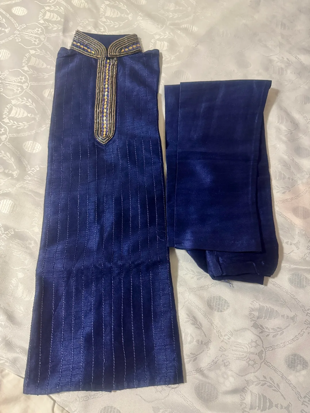 Boys' Blue Kurta Pajama Set size 5/6 image indicator(2)