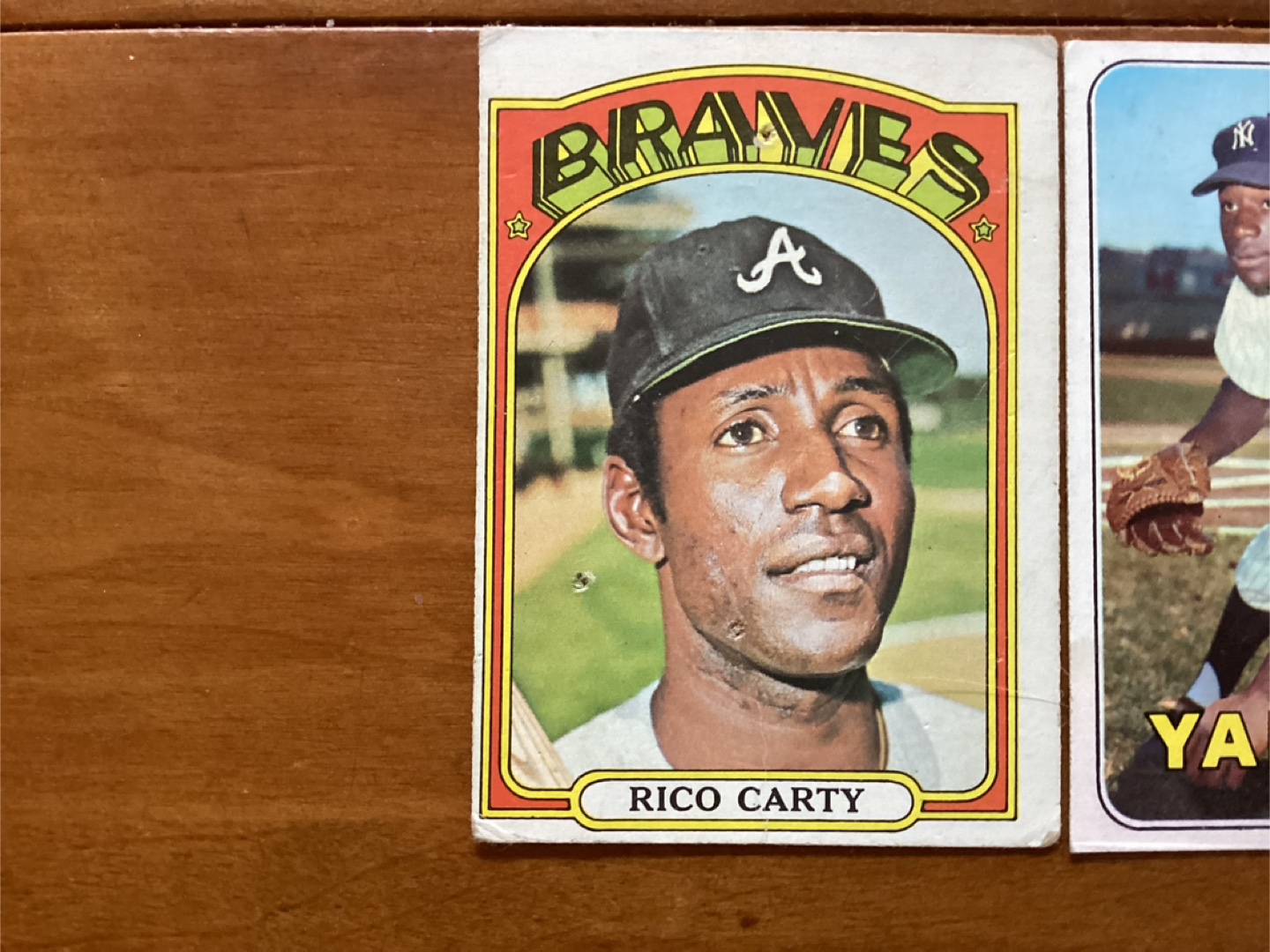 TOPPS MLB Cards 1969 AL DOWNING #292 & 1972 RICO CARTY #740 - photo 2