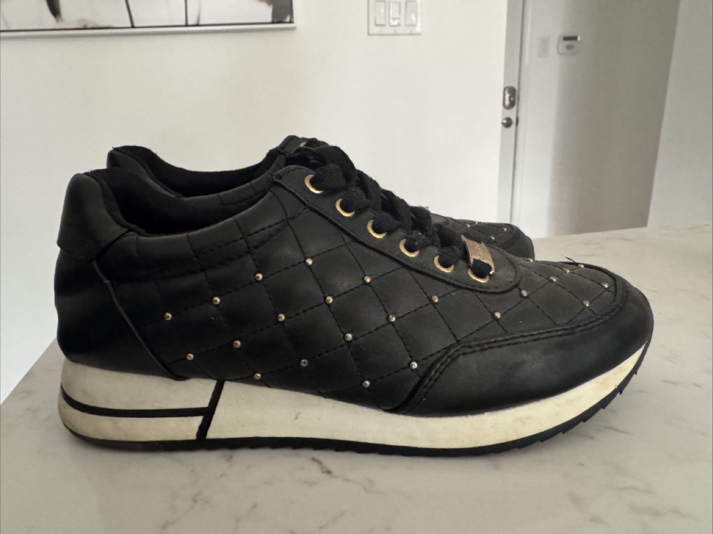 Bebe Black Quilted Sneakers