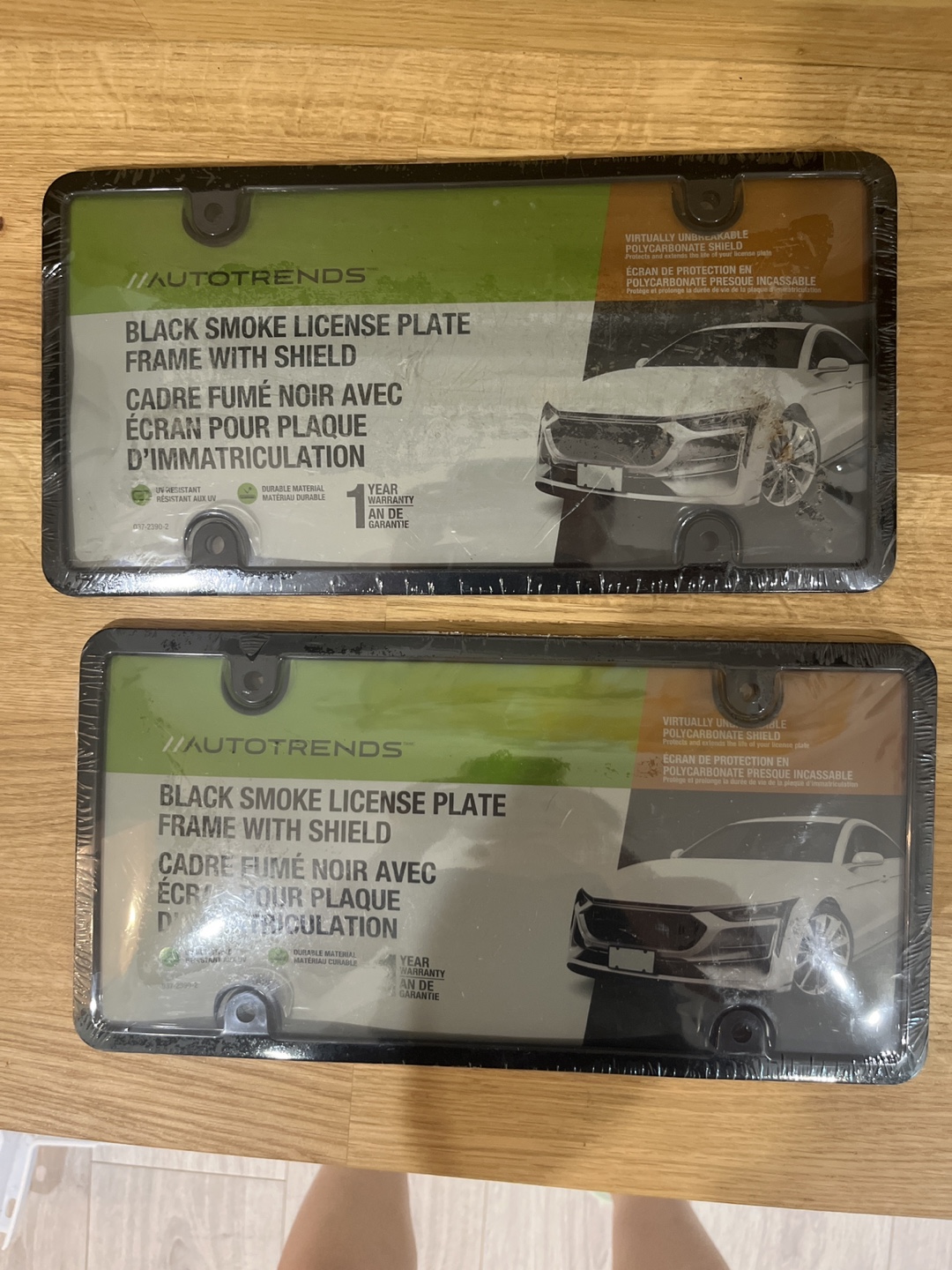 Black Smoke License Plate Frame with Shield