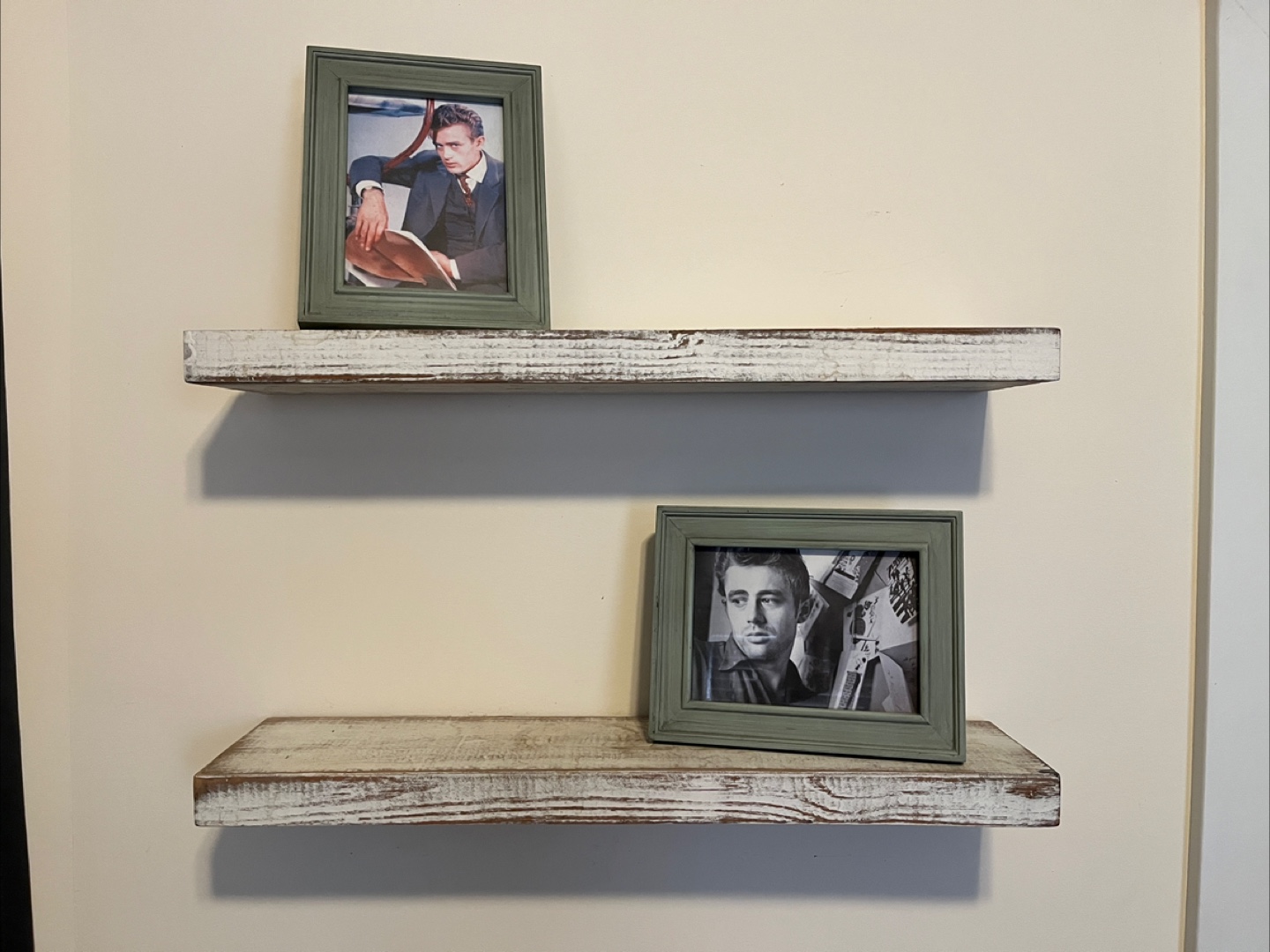 Rustic White Floating Shelves