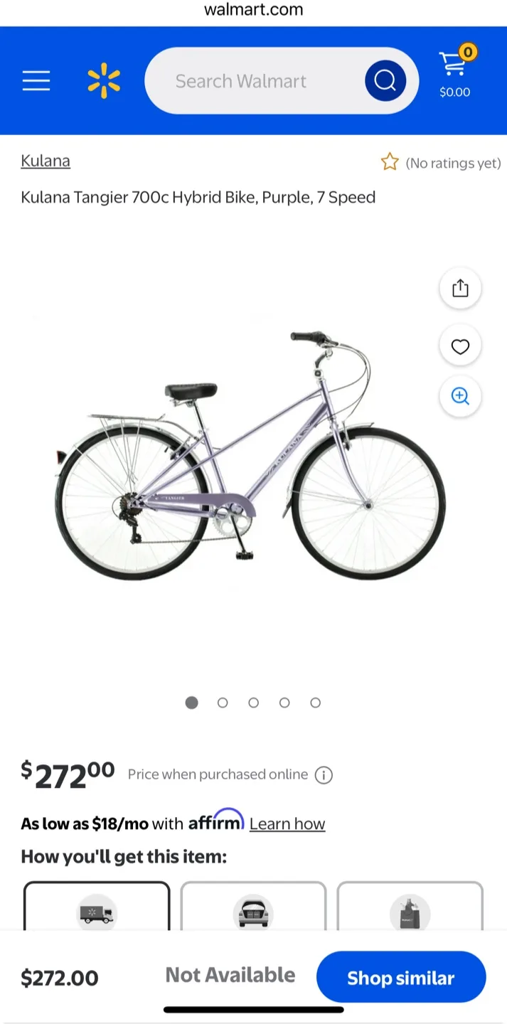 Kulana Tangier 700c Hybrid Bike - Purple thumbnail