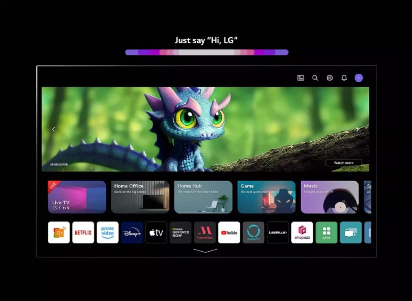 LG UHD AI ThinQ TV wall rack included image indicator(4)