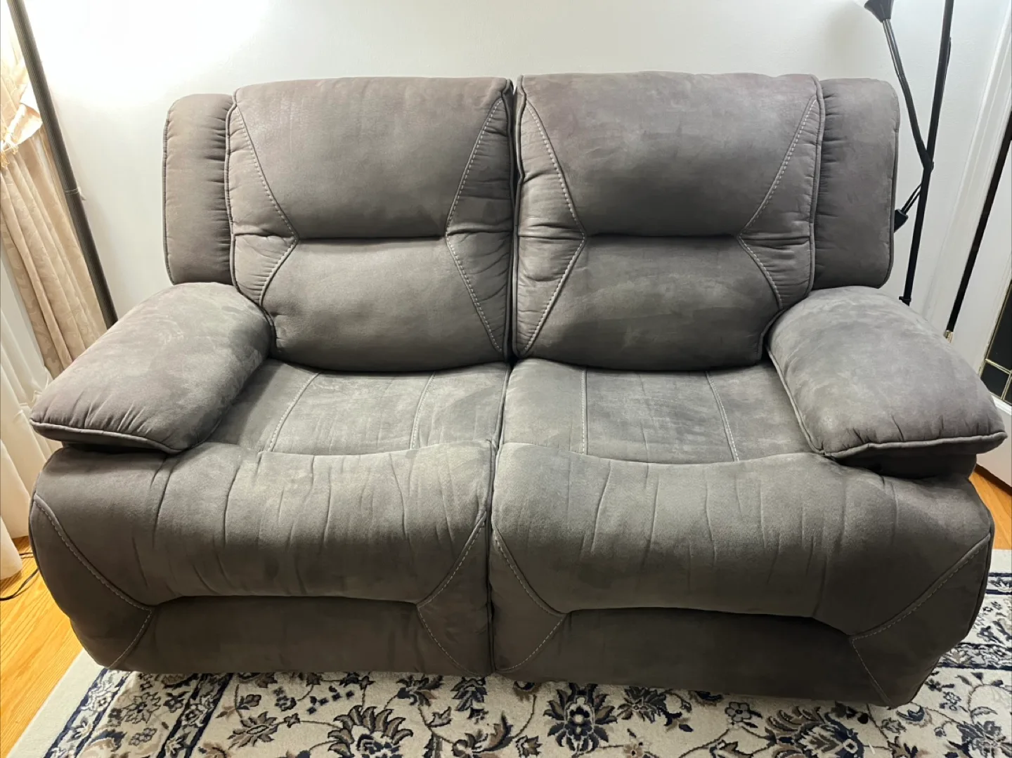 ✨Moving ✨ Grey Loveseat Recliner image indicator(2)