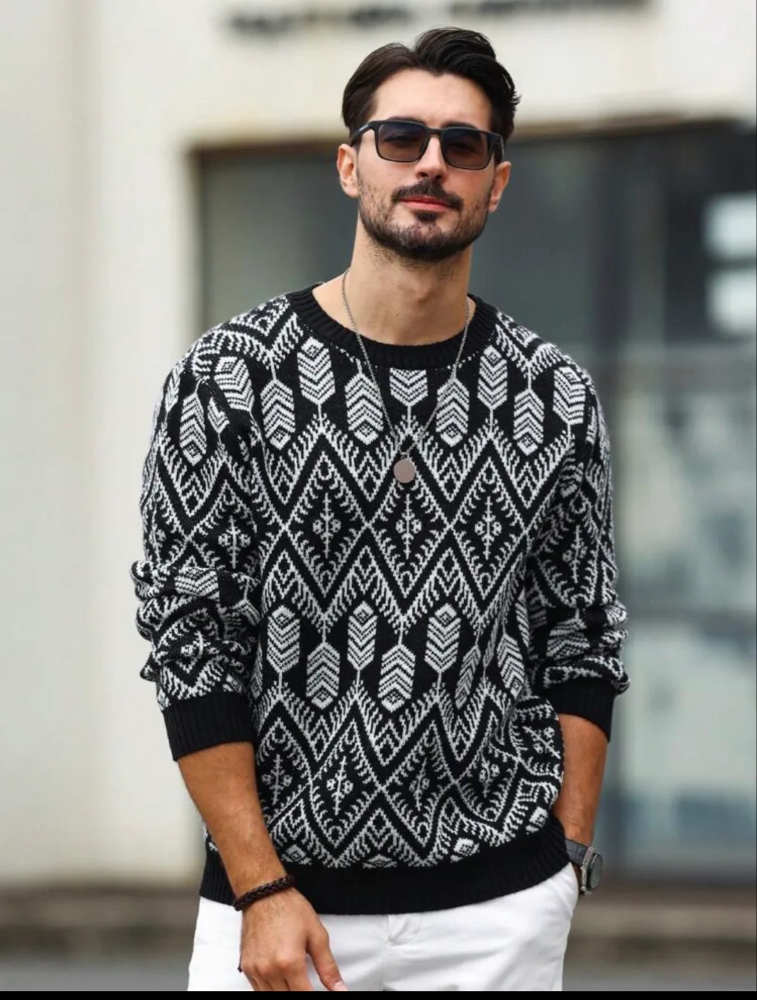 Patterned Knit Sweater thumbnail