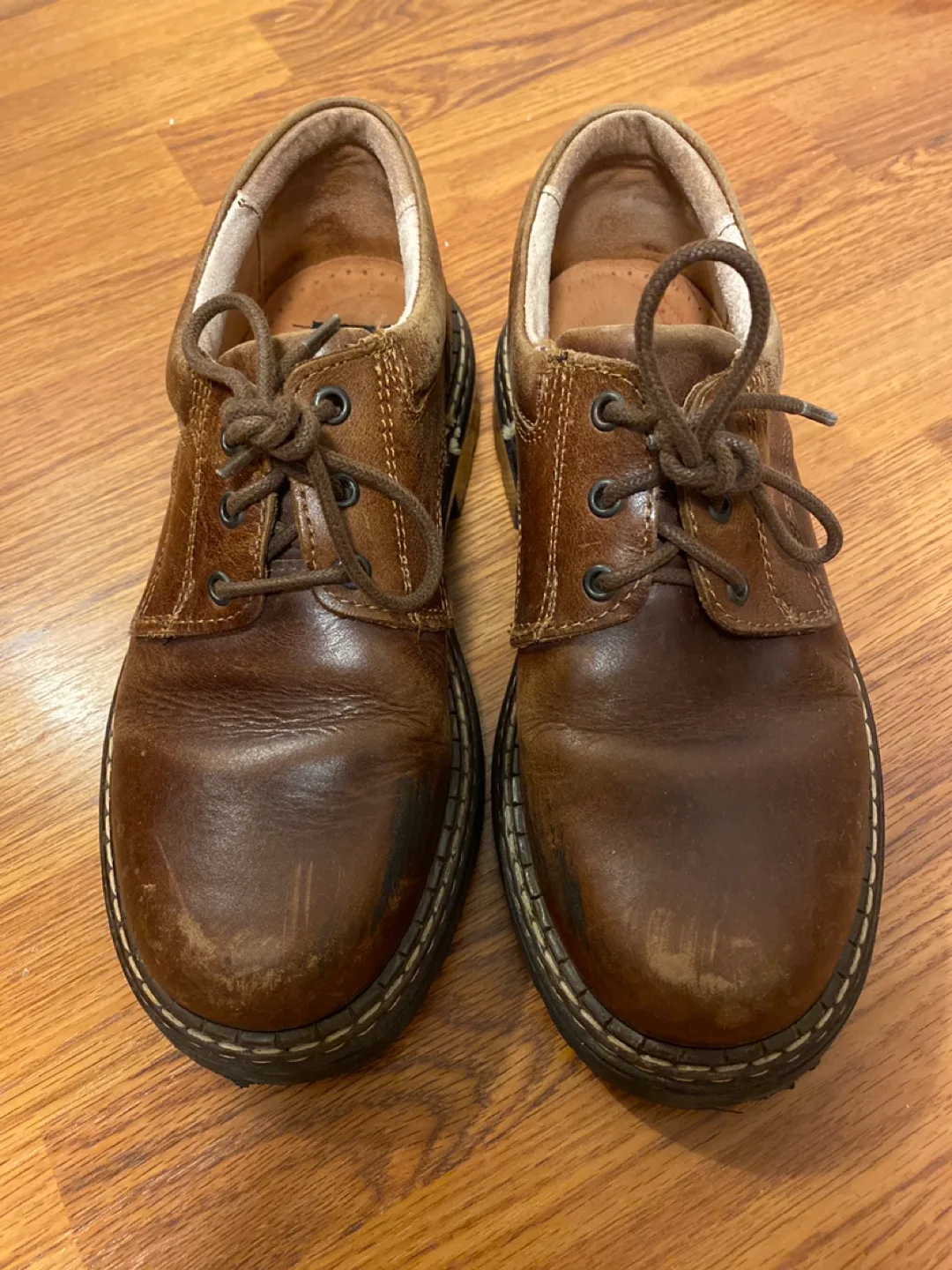 Vintage brown Italian leather oxfords thumbnail