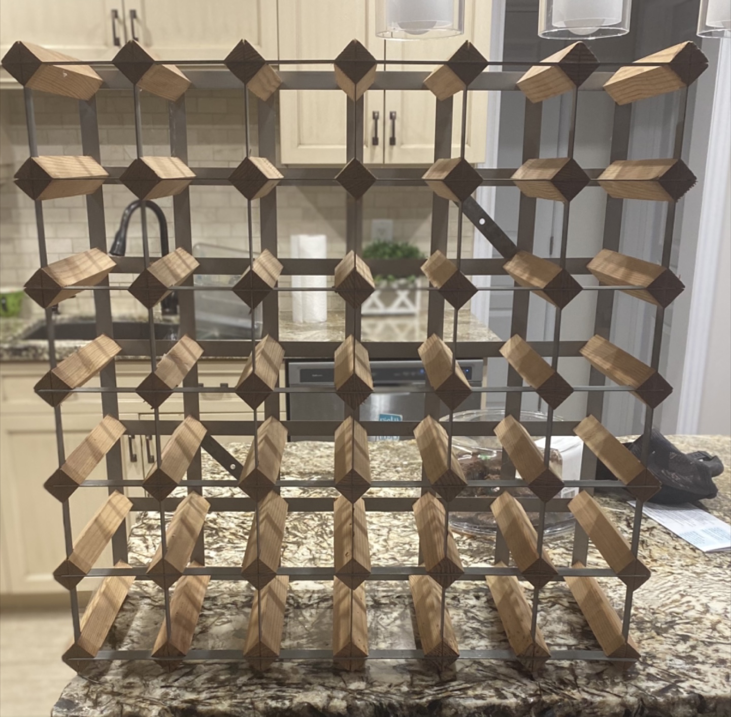 Wooden & Metal Wine Rack