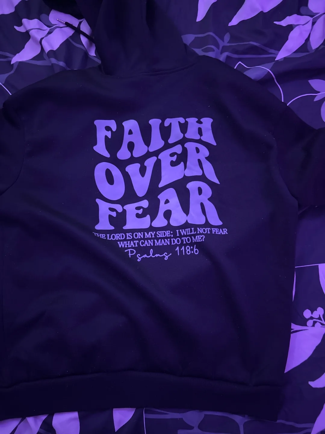 Faith Over Fear Black Hoodie thumbnail