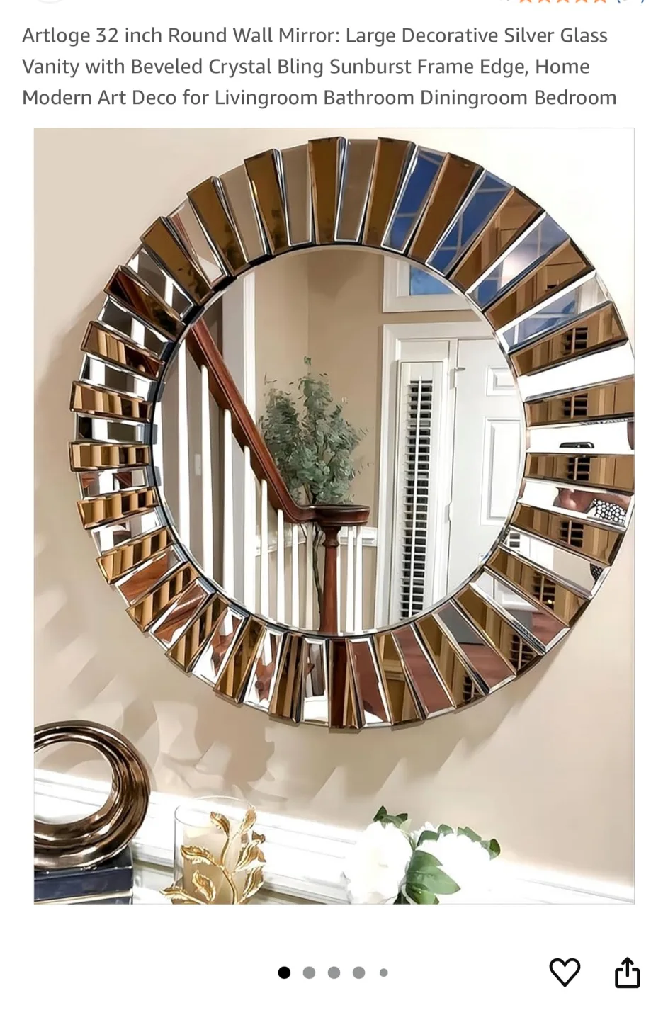 Artloge 32 inch Round Wall Mirror brand new in box thumbnail