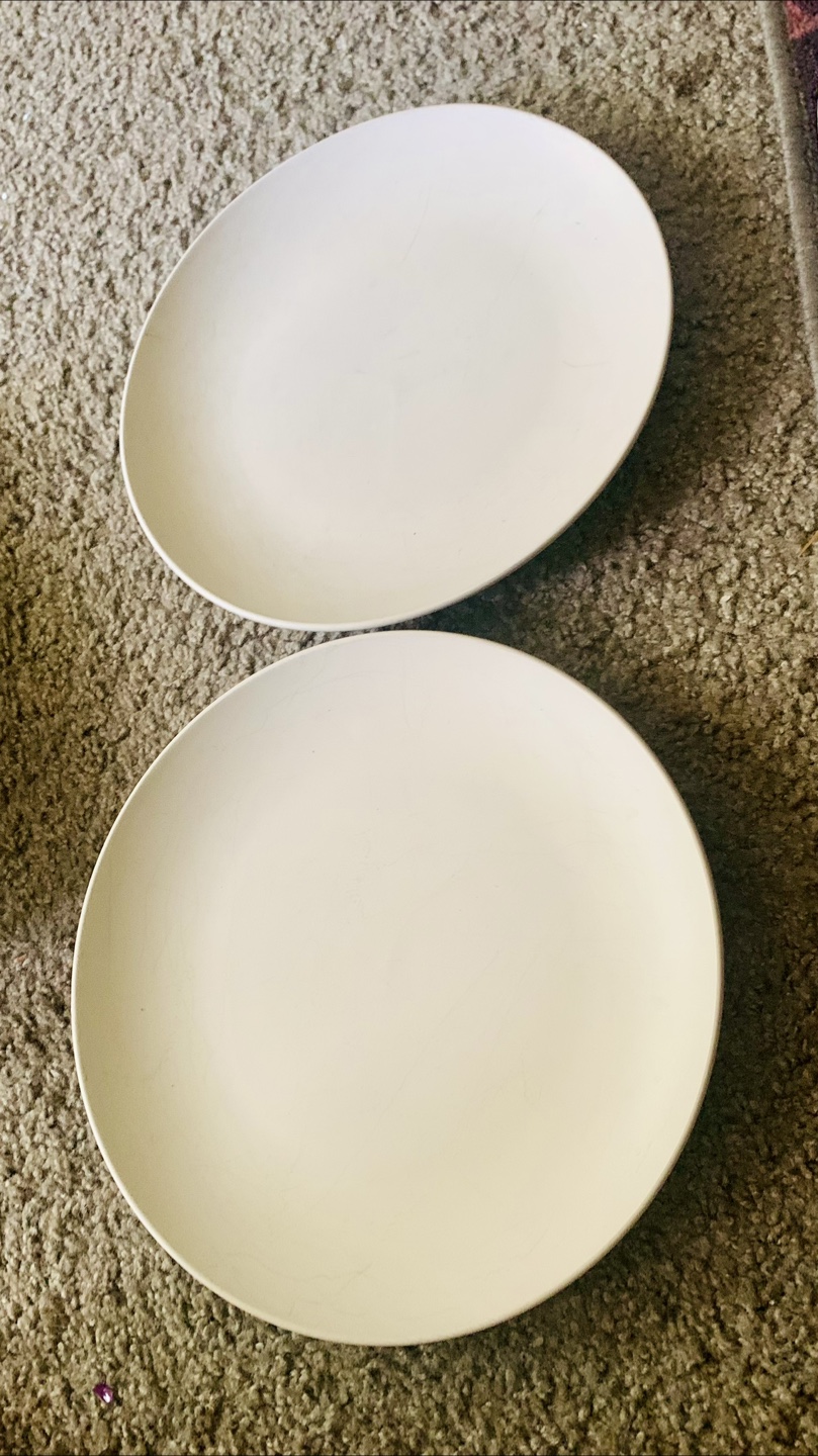 Set of 2 White Plates