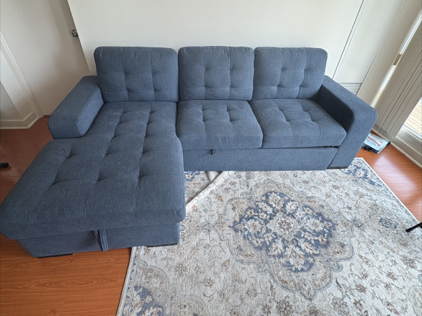 Blue Sectional Sofa with Storage - photo 4