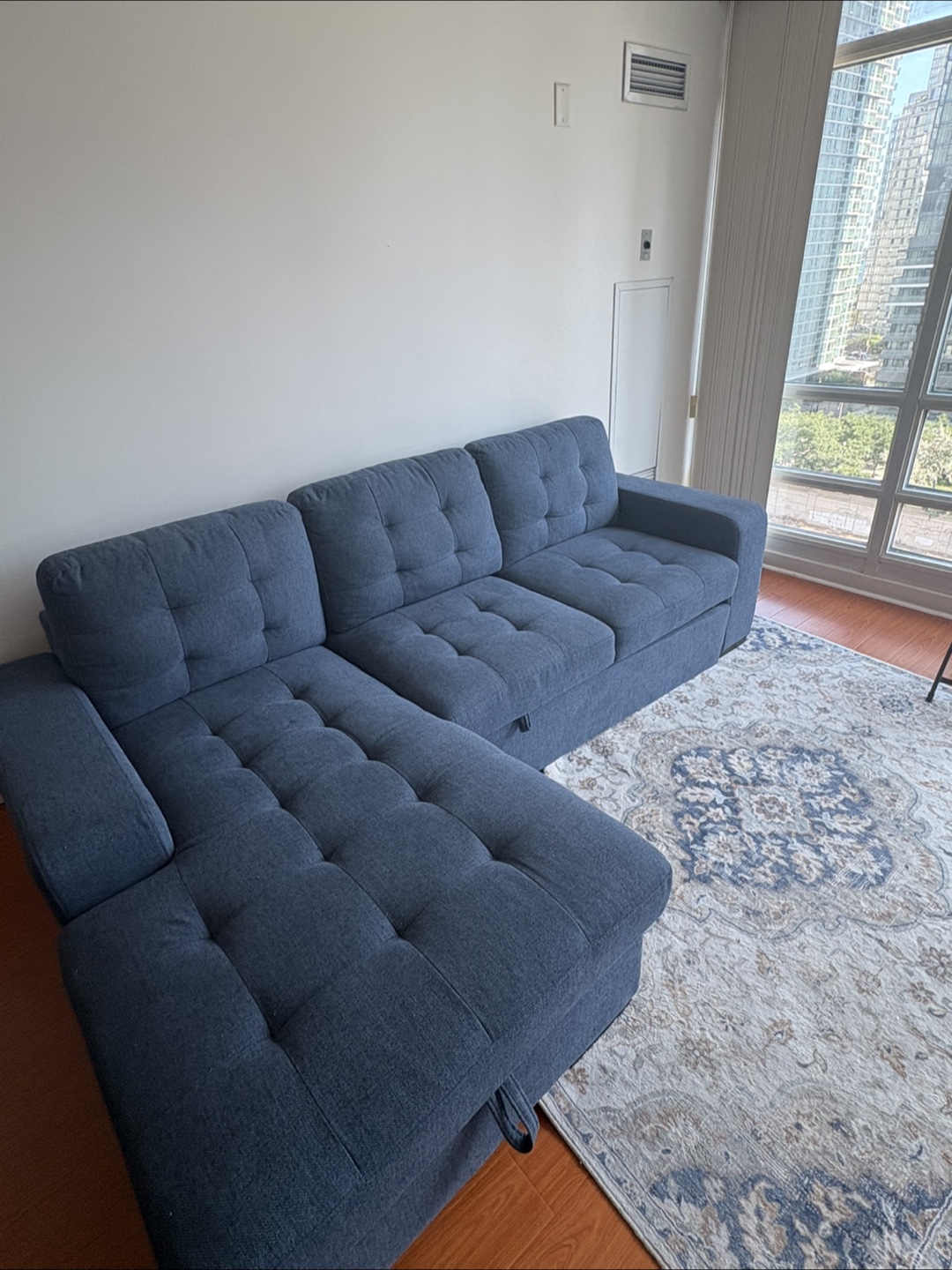 Blue Sectional Sofa with Storage - photo 3