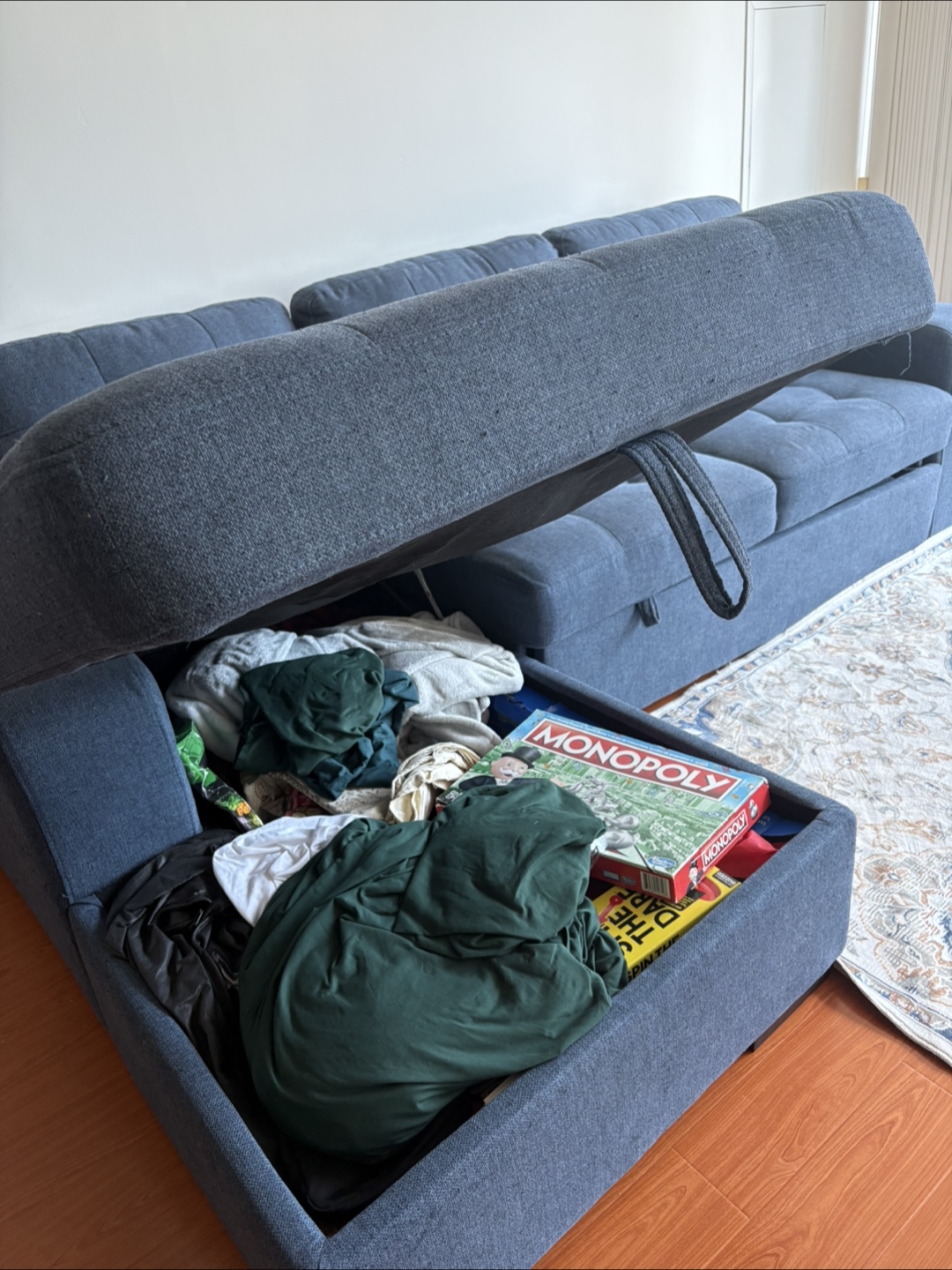 Blue Sectional Sofa with Storage - photo 2