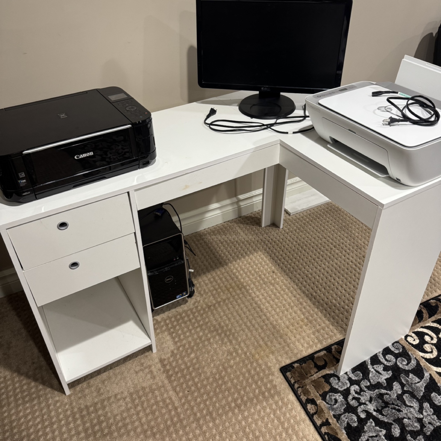 White Desk with Drawers
