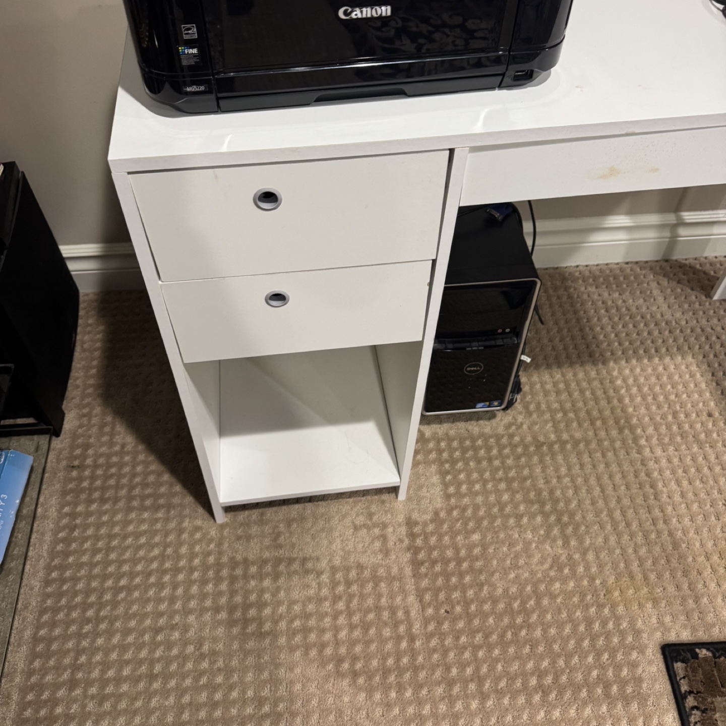 White Desk with Drawers - photo 2