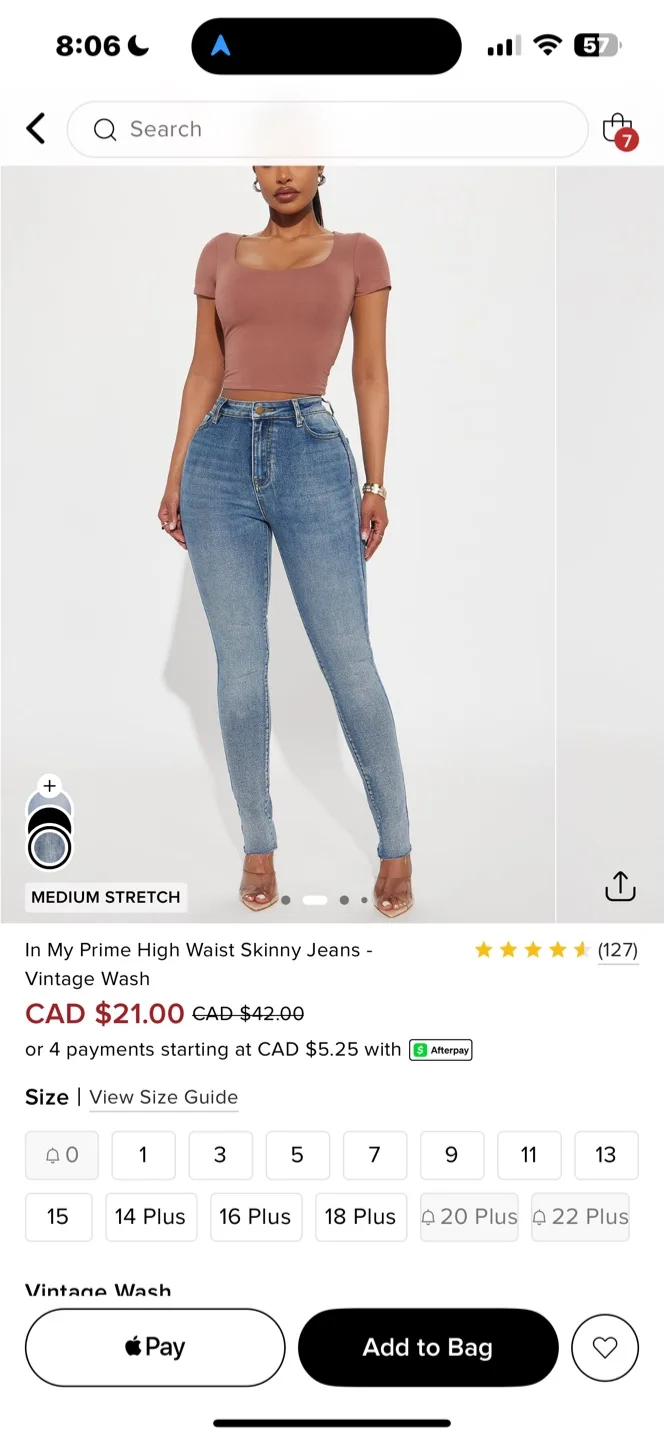 Fashion Nova In My Prime High Waist Skinny Jeans - Vintage Wash thumbnail