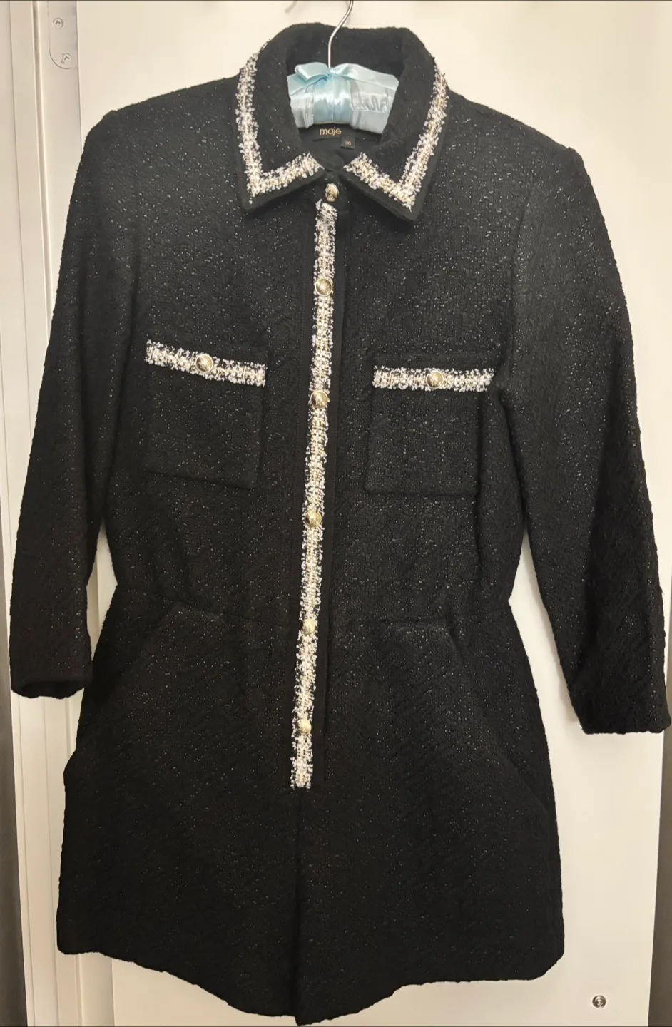 Maje Black Tweed Romper thumbnail