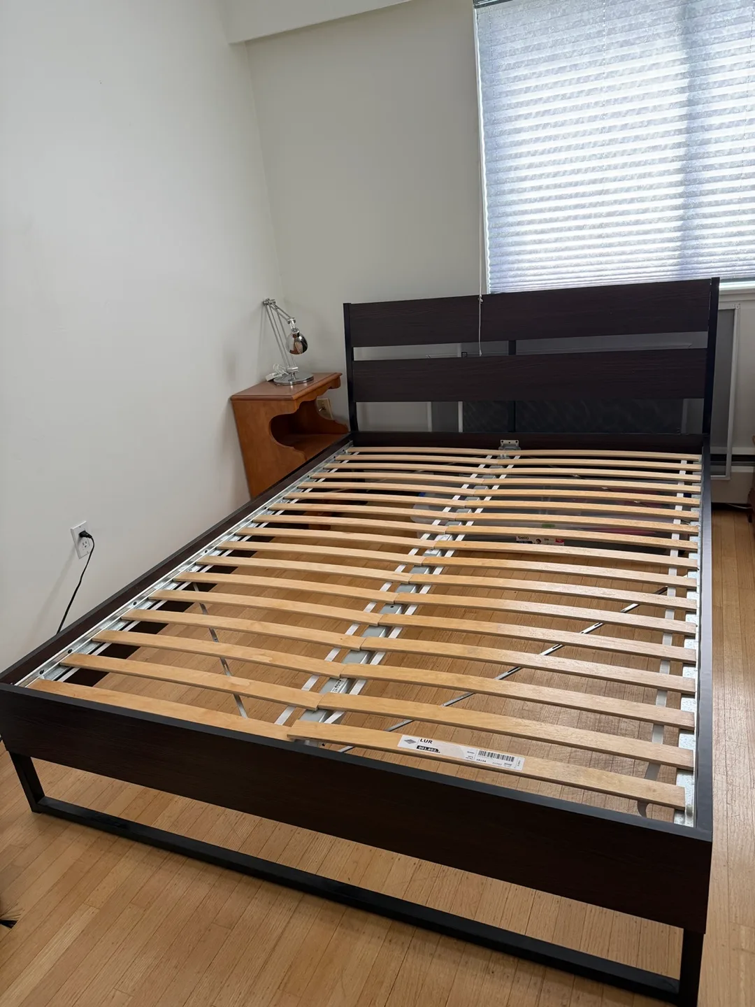 IKEA Malm Brown Queen Bed Frame and mattress thumbnail