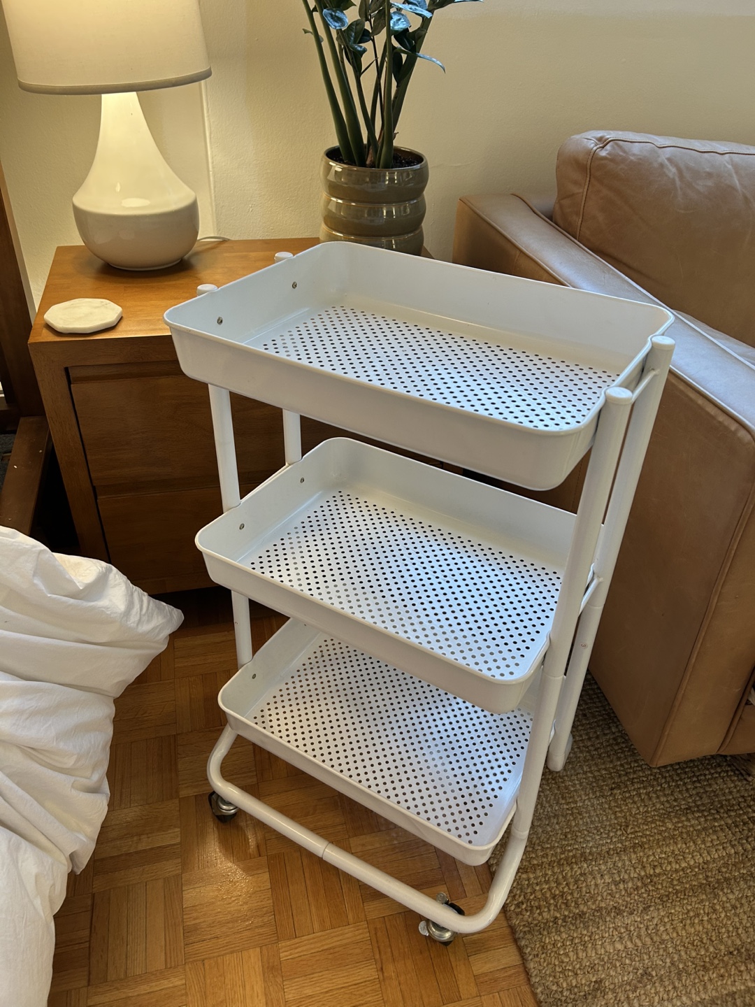 White metal rolling storage cart - photo 5